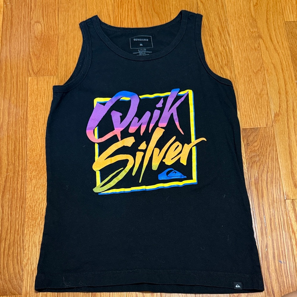 Quiksilver Black Tank Top with Multicolor Gradient Logo